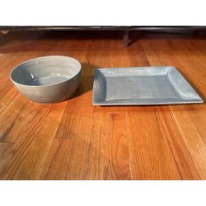 Espana Breeze Tabletop Hand-painted  11"Serving Bowl +16" Rectangle Serving Tray